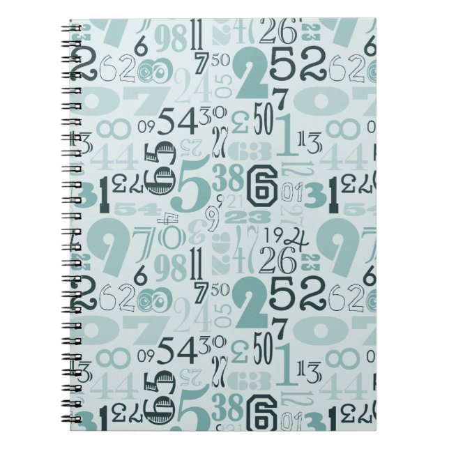 Blue Abstract Numbers Notebook (Front)