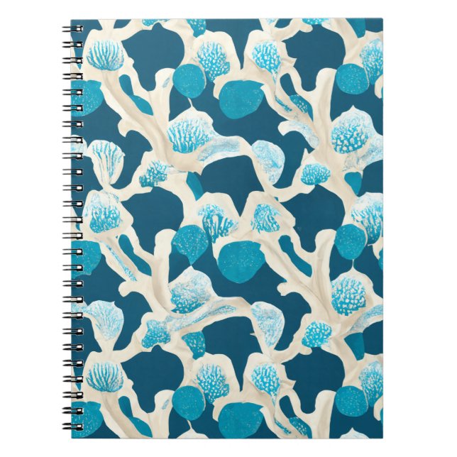 Blue Abstract Ocean Floor | Coastal Pattern Notebook (Front)