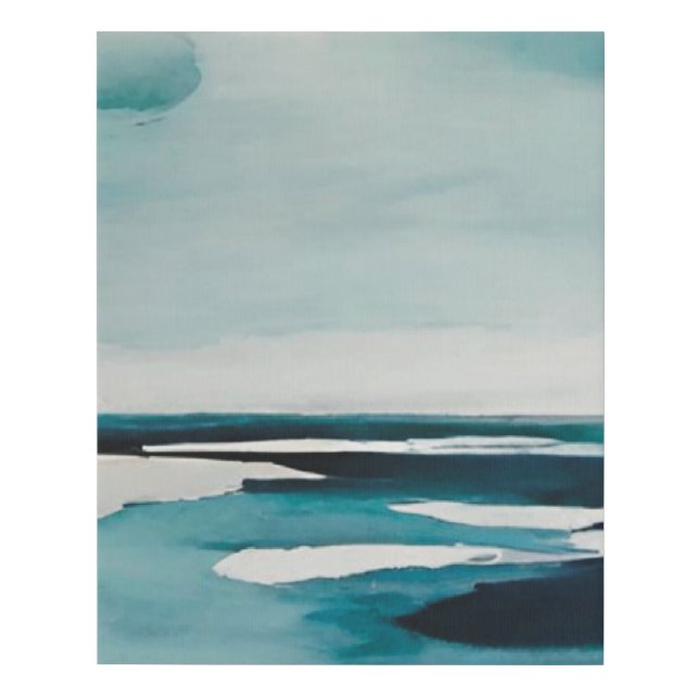 Blue Abstract Ocean Wall Art Home Decor (Front)