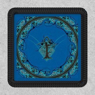 Blue Abstract Old Withered Tree BG Patch