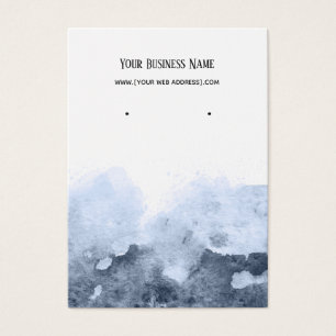 Blue Abstract Ombre Watercolor Earring Card