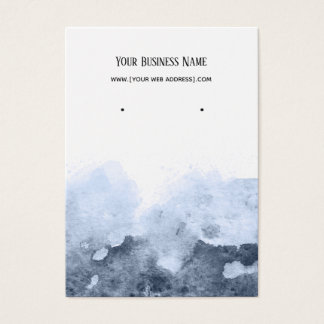 Blue Abstract Ombre Watercolor Earring Card