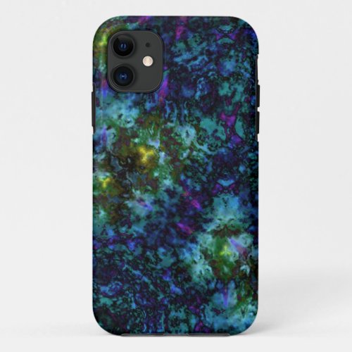 Blue Abstract Paint Explosion iPhone 11 Case