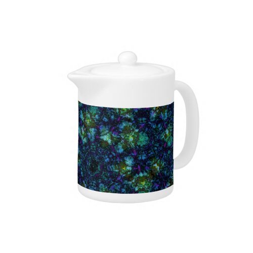 Blue Abstract Paint Explosion Teapot
