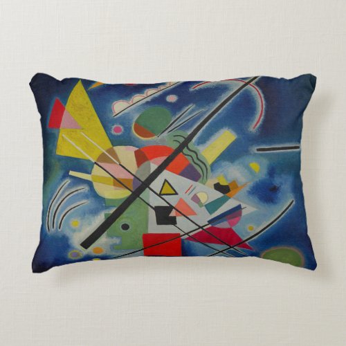 Blue Abstract Painting by Wassily Kandinsky Accent Pillow