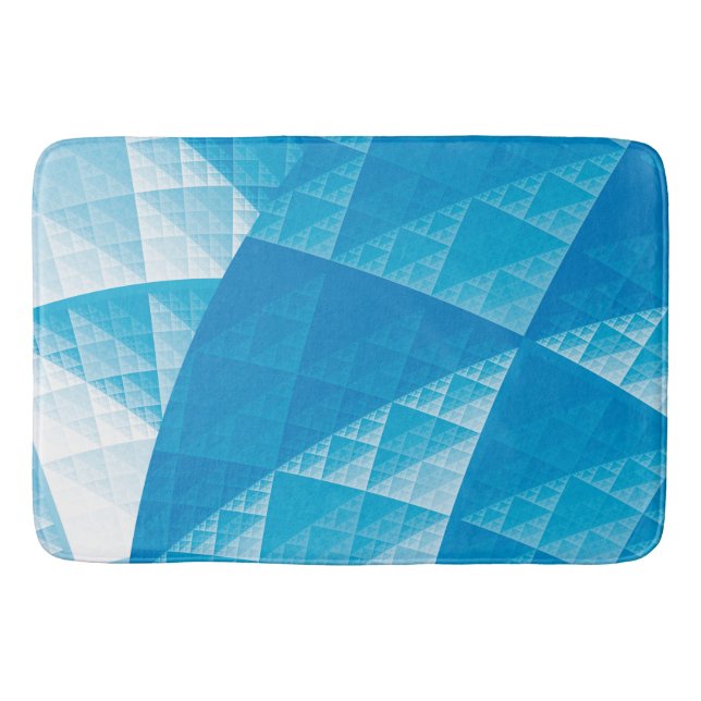 Blue abstract pattern bathroom mat (Front)