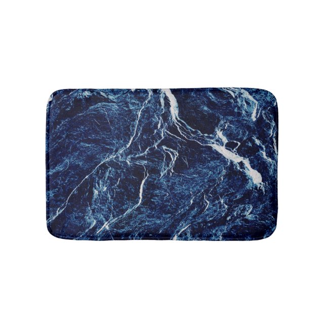 Blue Abstract Pattern Bathroom Mat (Front)