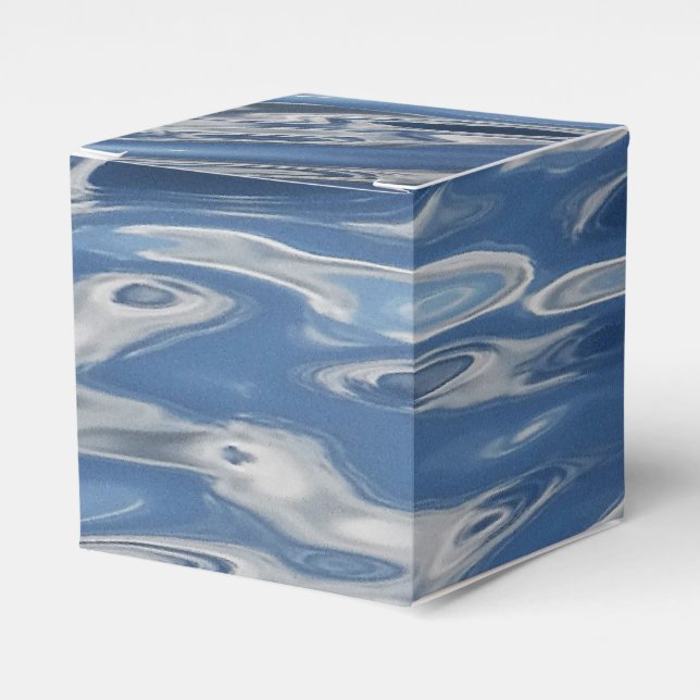 Blue abstract pattern favor boxes (Front Side)