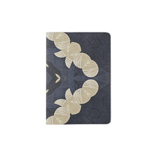 blue abstract pattern geometric quatrefoil yoga passport holder