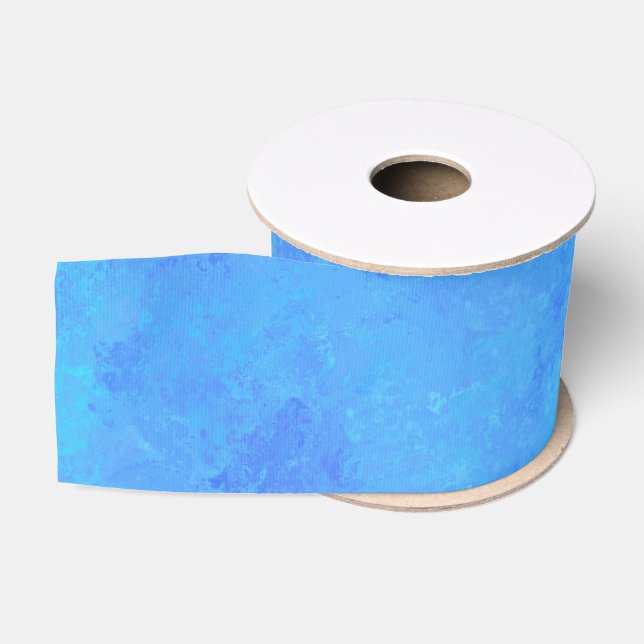 Blue Abstract Pattern  Grosgrain Ribbon (Spool)