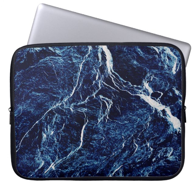 Blue Abstract Pattern Laptop Sleeve (Front)