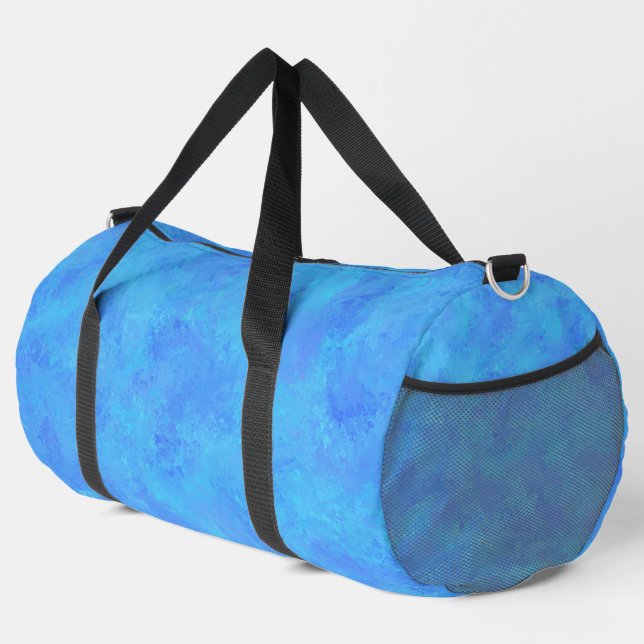 Blue Abstract Pattern Large Duffel Bag (Right Corner)