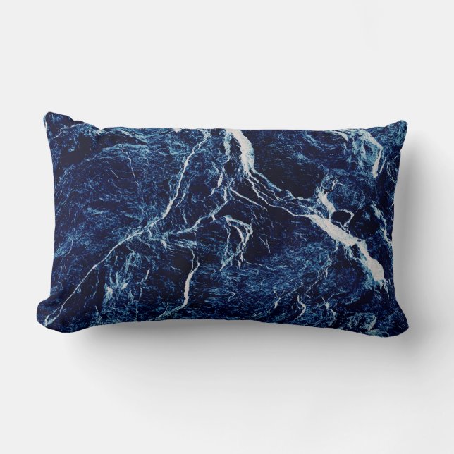 Blue Abstract Pattern Lumbar Pillow (Front)