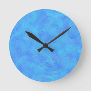 Blue Abstract Pattern Round Clock