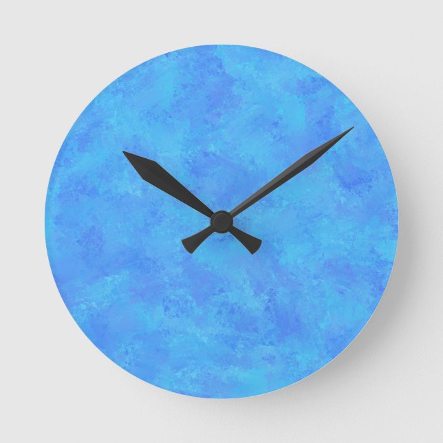 Blue Abstract Pattern  Round Clock (Front)