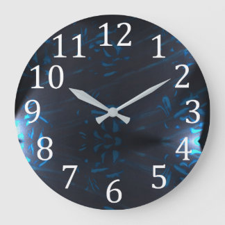 Blue Abstract Pattern Shapes White Numbers Clocks