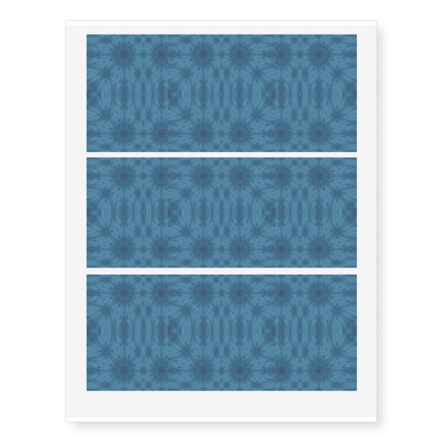 Blue abstract pattern temporary tattoos (Front)