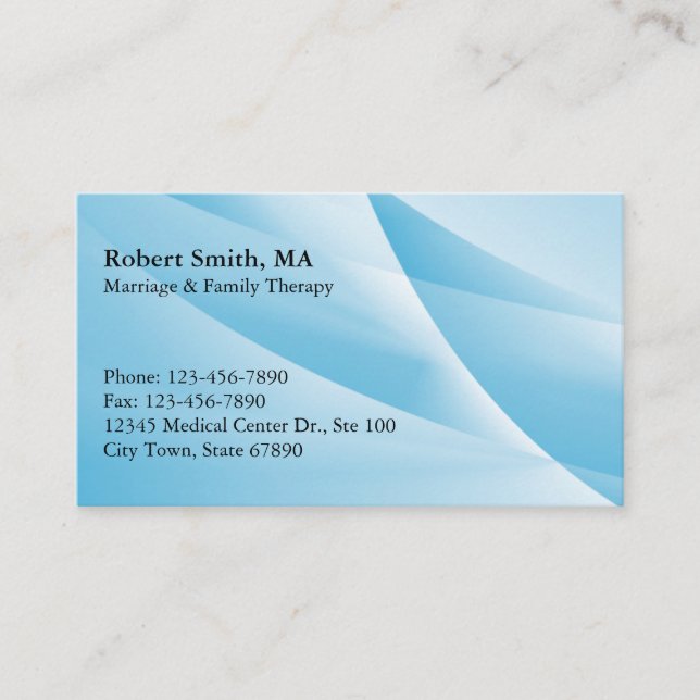 Blue Abstract Pattern Therapist Appointment Business Card (Front)