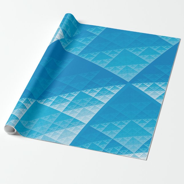 Blue abstract pattern wrapping paper (Unrolled)