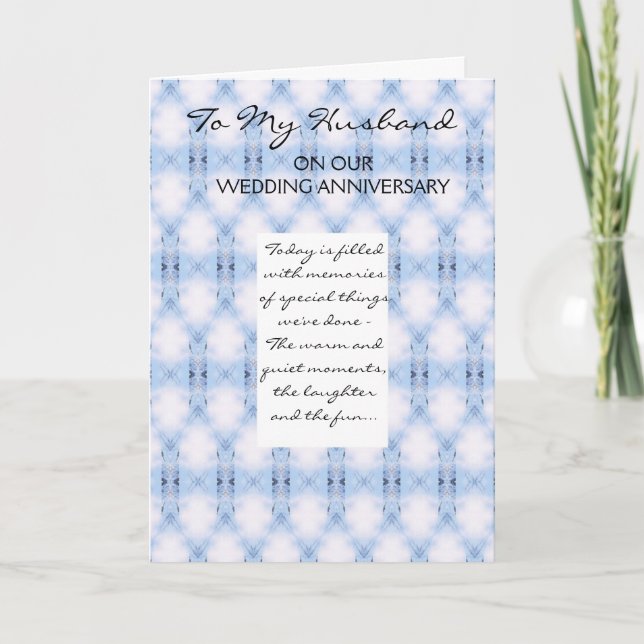 Blue Abstract Personalised Husband Anniversary Card (Front)
