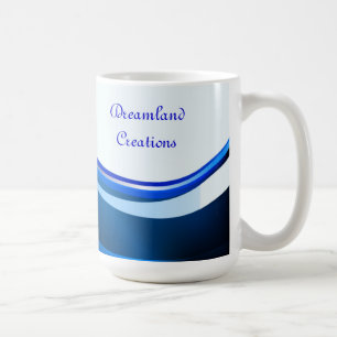 BLUE ABSTRACT PERSONALIZED MUG TEMPLATE