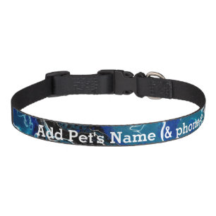 Blue Abstract Personalized Pet Collar