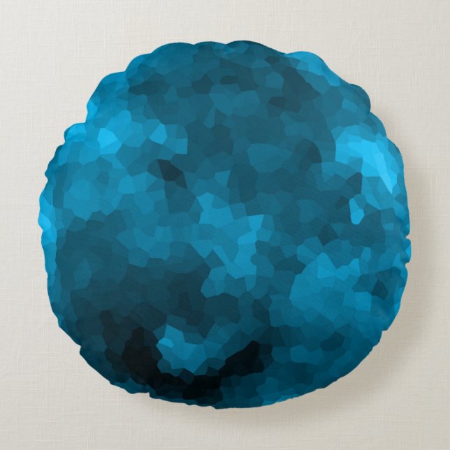 Blue abstract polygonal background round pillow (Front)