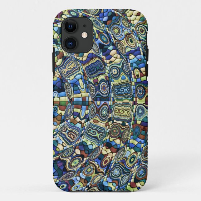 Blue Abstract Pond II iPhone Case (Back)