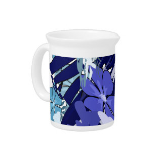Blue Abstract Porcelain Pitcher