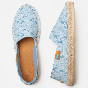 Blue Abstract Rain And Cloud Generator Pattern Espadrilles