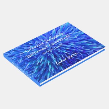 Blue Abstract Retirement Party Memory/guest Book by SocolikCardShop at Zazzle