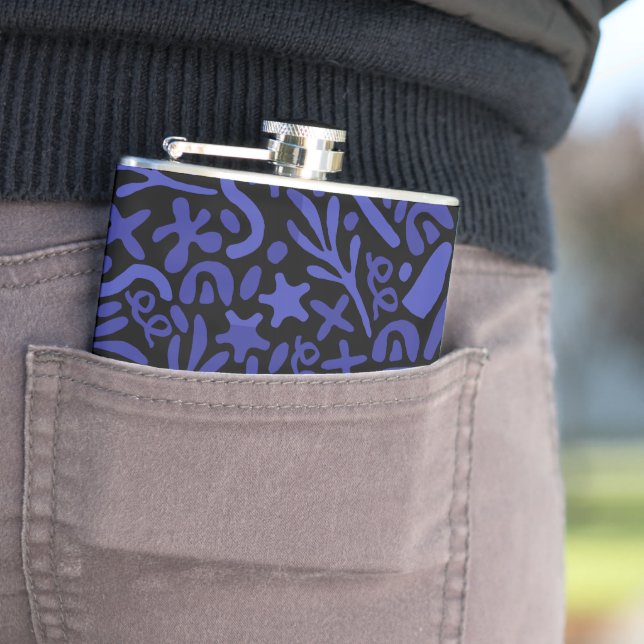 blue abstract seamless pattern flask (In Situ)