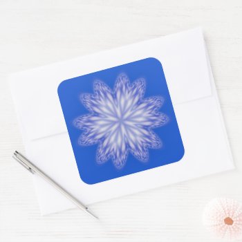 Blue Abstract Snowflake Sticker by Gingezel at Zazzle