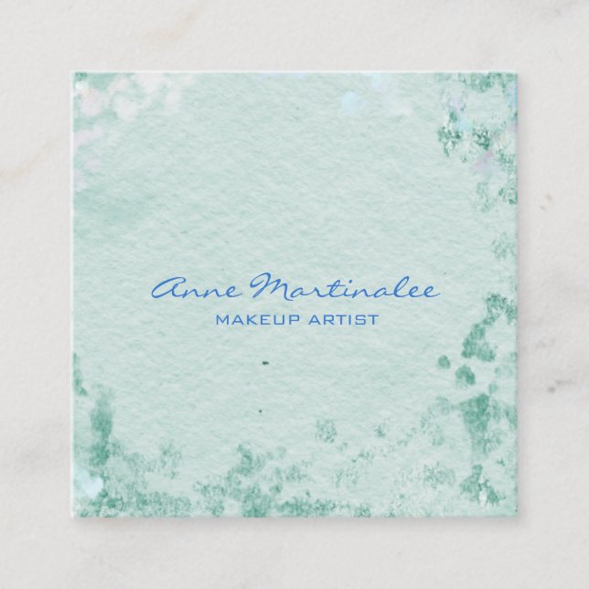  Blue Abstract Square Business Card (Front)