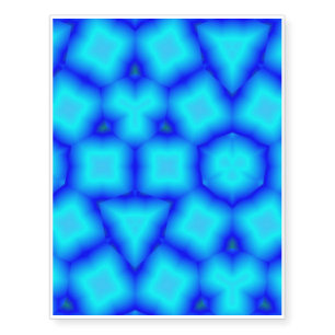 Blue abstract square triangle pattern temporary tattoos