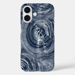 Blue Abstract Swirl Pattern – Modern Design iPhone 16 Case