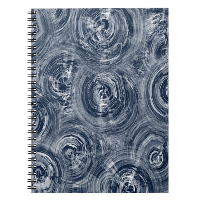 Blue Abstract Swirl Pattern – Modern Design Notebook (Front)