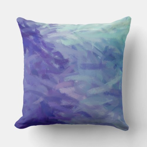 Blue Abstract Throw Pillow