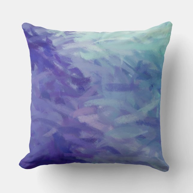 Blue Abstract Throw Pillow (Front)
