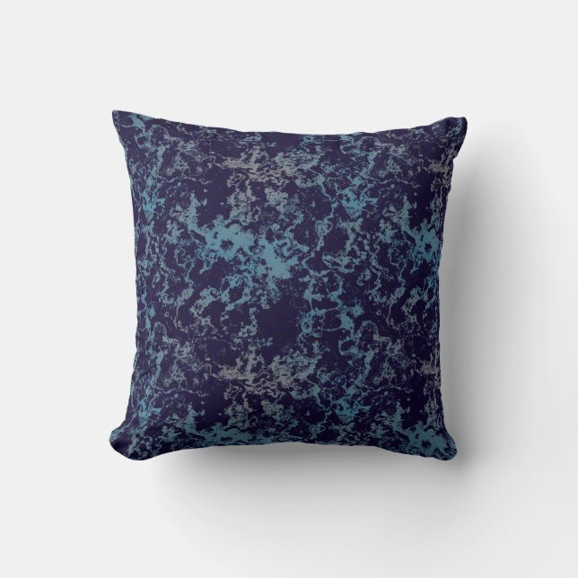Blue Abstract Throw Pillow (Front)