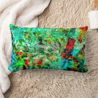 Blue abstract Throw Pillow,Calming blue joy ocean Lumbar Pillow
