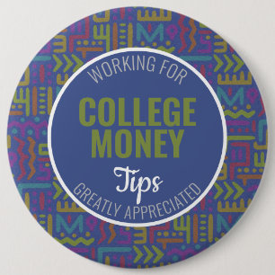 Blue Abstract   Tips Appreciated   College Money Button