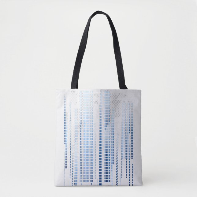 Blue Abstract Tote Bag - Modern Geometric Shopping (Front)
