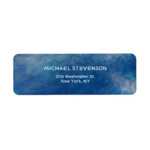 Blue Abstract Unique Chic Modern Minimalist Label