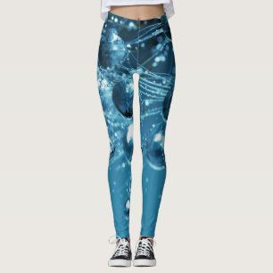 Blue Abstract Water Droplet Leggings