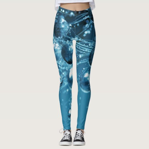 Blue Abstract Water Droplet  Leggings