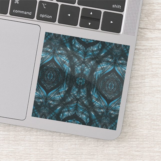 Blue Abstract Watercolor Art Sticker (Detail)