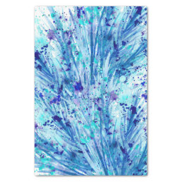 Blue abstract watercolor art tissue paper