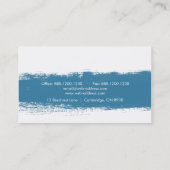 Blue Abstract Watercolor Splash Business Card (Back)