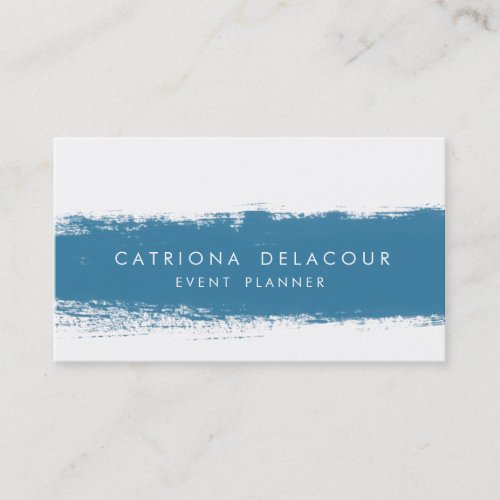 Blue Abstract Watercolor Splash Business Card